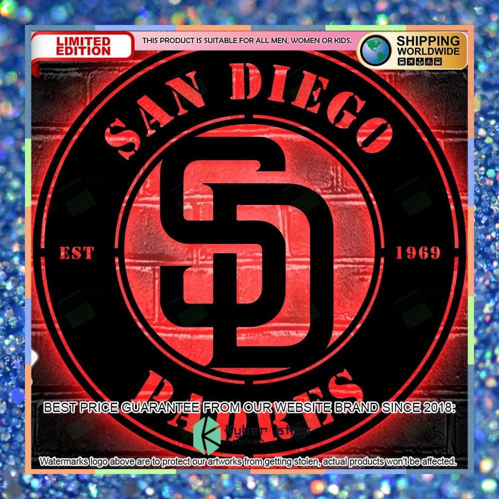 San Diego Padres Metal Sign - Led Light Sign 2