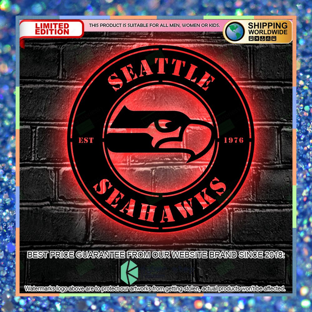 Seattle Seahawks Metal Sign - Led Light Sign 14