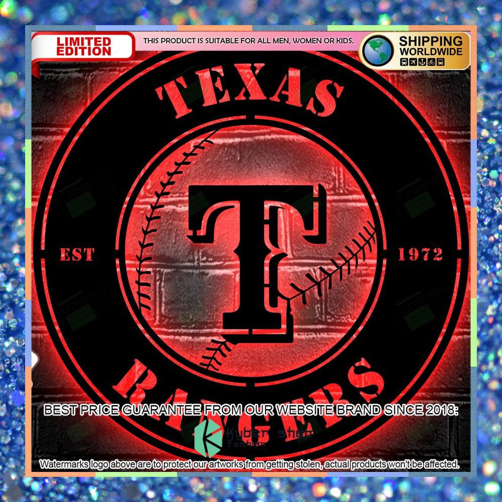 Texas Rangers Metal Sign - Led Light Sign 2