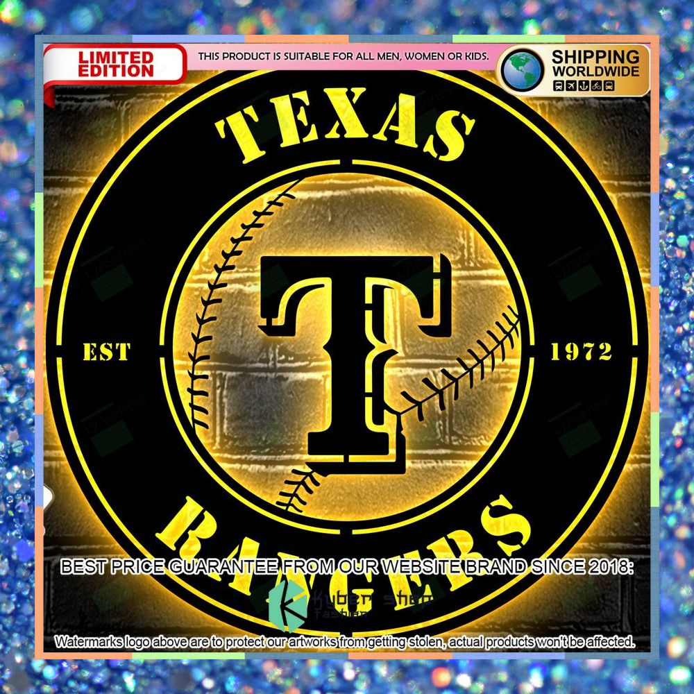 Texas Rangers Metal Sign - Led Light Sign 3