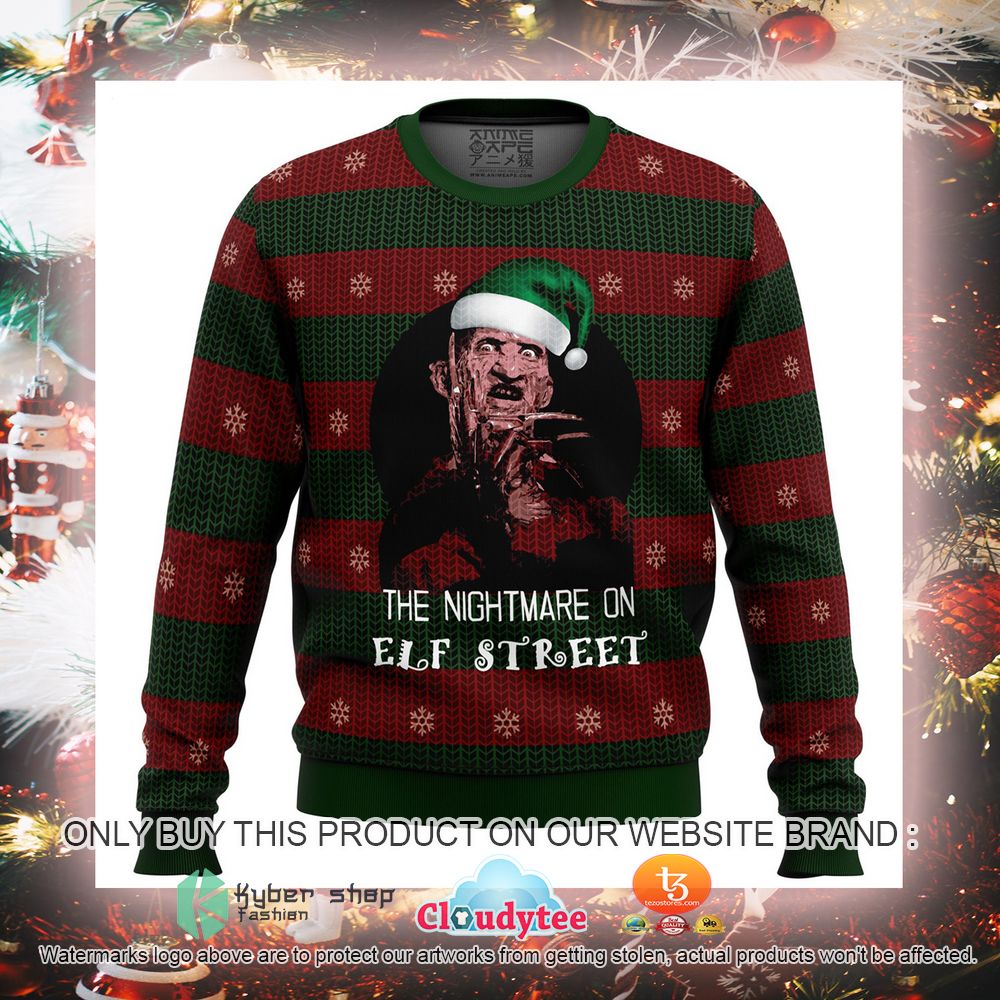 The Nightmare On Elf Street Freddy Krueger Ugly Christmas Sweater 5